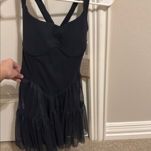 Black Strappy Dress with Tulle Skirt